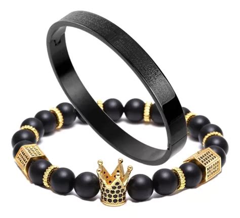 Pulsera Padre Nuestro Y Corona De Hombre Krasha Plifag186 Meses Sin