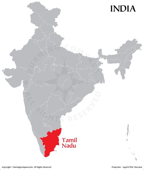 Tamil Nadu On India Map Hd