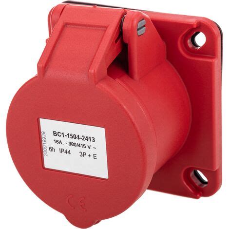 BeMatik Base De Enchufe Industrial CETAC Hembra 3P T 16A 380V IP44