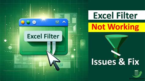 Excel Filter Not Working Issues And How To Resolvefix Spreadsheets Expert