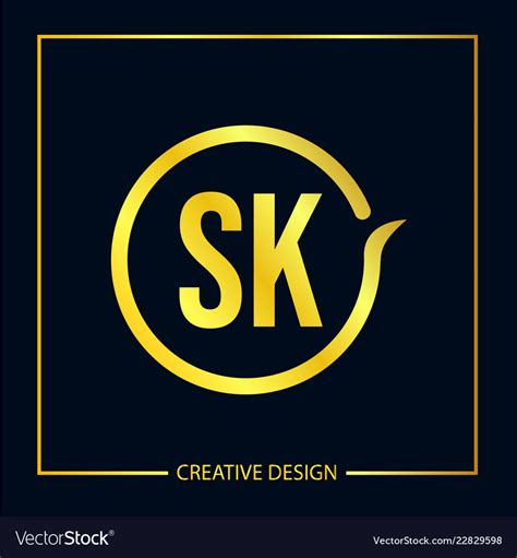 Initial Letter Sk Logo Template Design Royalty Free Vector