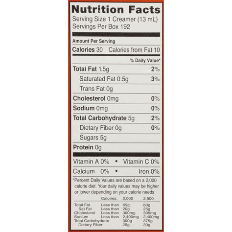 International Delight Hazelnut Coffee Creamer Nutrition Facts | Besto Blog