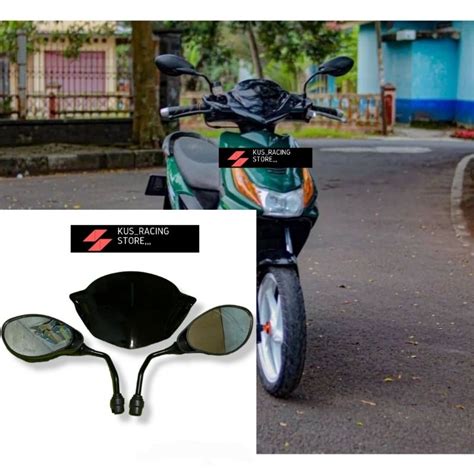 Jual Paket Murah Spion X Plus Visor Honda Beat Karbu Hitam Free Double