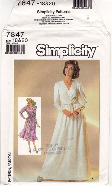 Ff Simplicity Misses Semi Fitted Dress Lengths Vintage Etsy Uk