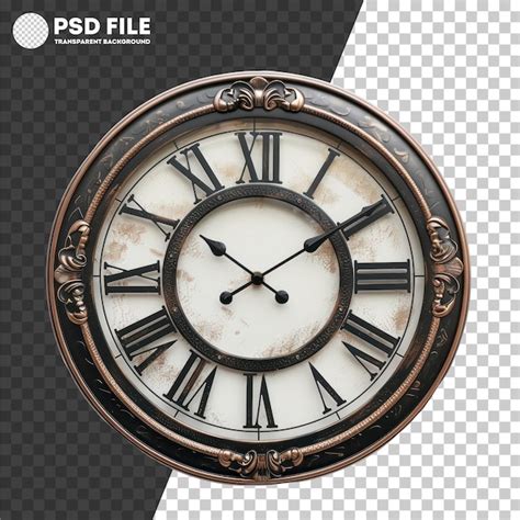 Reloj De Pared Vintage Con N Meros Romanos En Un Fondo Transparente