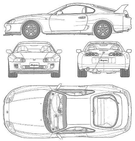 1995 Nissan Skyline Gt R R33 Coupe Blueprints Free Outlines Artofit