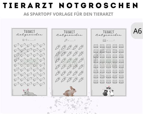 Tierarzt Notgroschen Haustier Spar Challenge Sparhelfer Etsy De