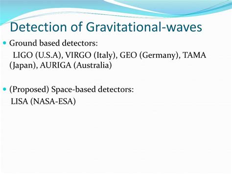 Ppt Gravitational Waves Sources And Detection Powerpoint