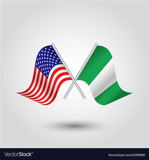 Two Crossed American And Nigerian Flags Royalty Free Vector