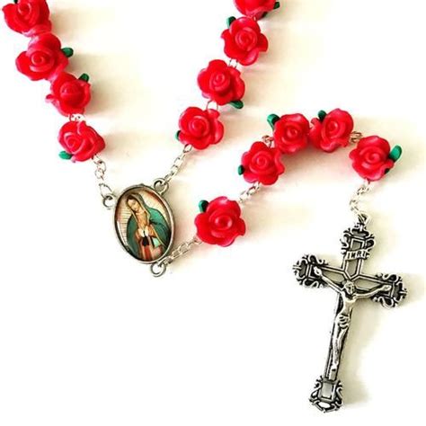 Red Rose Garden Rosary Rosary Beads Pearl Rose Rosary