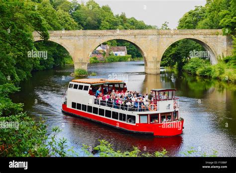 River Cruise Boat On The River Wear Durham England Prebends Bridge