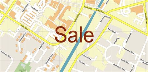 Sale Area Uk Map Vector City Plan High Detailed Street Map Editable