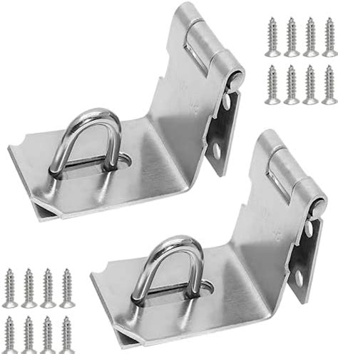 Kyuionty Pack Right Angle Padlock Hasp Latch Stainless Steel