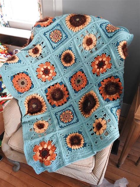 Sunflowers Sunflower Pattern Crochet Afghan Pattern