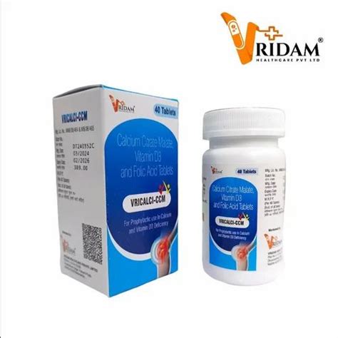 Calcium Citrate Malate 250mg Vitamin D3 100IU Folic Acid 50mcg