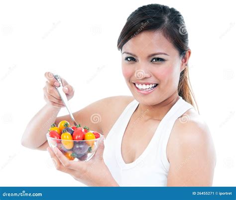 Attractive Woman Holding A Bowl Of Fruits Stock Image Image Of