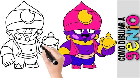 Como Dibujar A Genio De Brawl Stars ★ Dibujos Fáciles Para Dibujar ★ Bra Dibujos Faciles