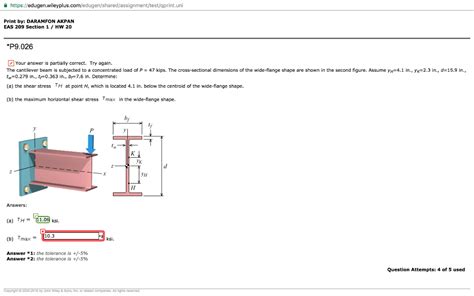 Solved The Cantilever Beam Is Subjected To A Concentrated Chegg