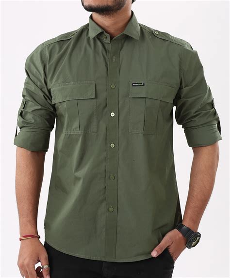 Olive Green Shirt Full Sleeves