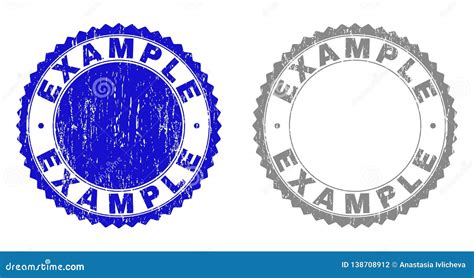 Grunge Example Scratched Stamp Seals Stock Vector Illustration Of