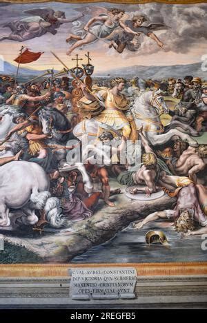 Rome Italy Fresco Depicting The Battle Of The Milvian