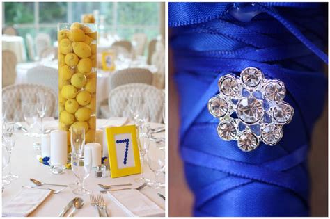 Royal Blue And Yellow Wedding Centerpieces