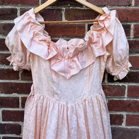 Vintage Gunne Sax Jessica Mcclintock S Peach Formal Prom Gown