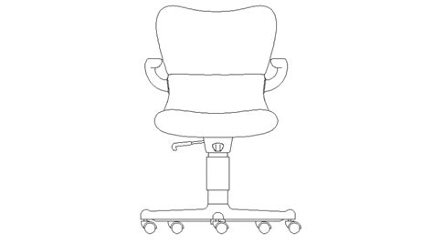 Revolving Office Chair Front Elevation Cad Block Details Dwg File Cadbull