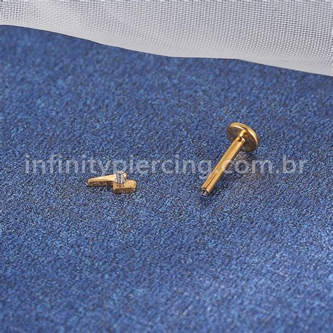 Piercing Labret Tit Nio Raio Rosca Interna Infinity Piercing