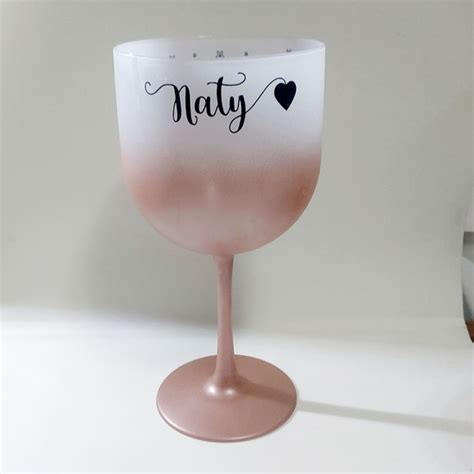 Taça Gin Jateada Personalizada Rosa no Elo7 VX Custom 16D29F6