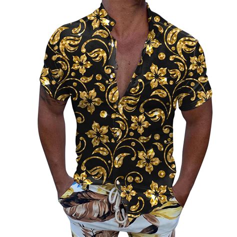 Pmuybhf Male S Graphic Shirts For Men July Th Men Casual Short Sleeve