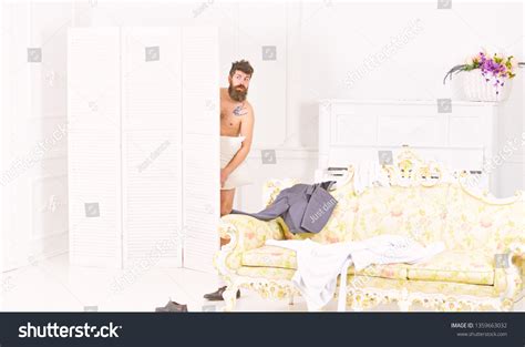 Man Lover White Interior Caught Naked Stock Photo 1359663032 Shutterstock