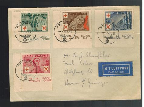 1943 Belgium Cover Waffen Ss Walloon Legion Volunteer To Groningen