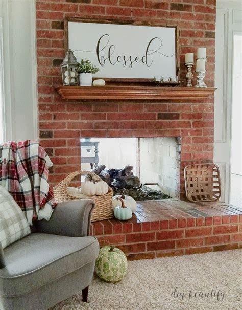 How To Update A Brick Fireplace With Chalk Paint Diy Beautify