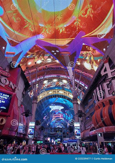 Las Vegas Fremont Street Light Show Editorial Photography - Image of ...