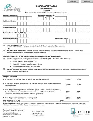 Fillable Online INITIATION OF THERAPY Complete Form And Submit All