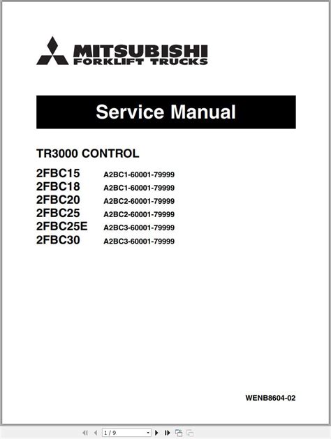 Mitsubishi Forklift 2fbc15 2fbc18 2fbc20 2fbc25 2fbc25e 2fbc30