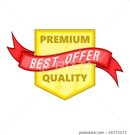 Premium Quality Label Icon Cartoon Style Stock Illustration