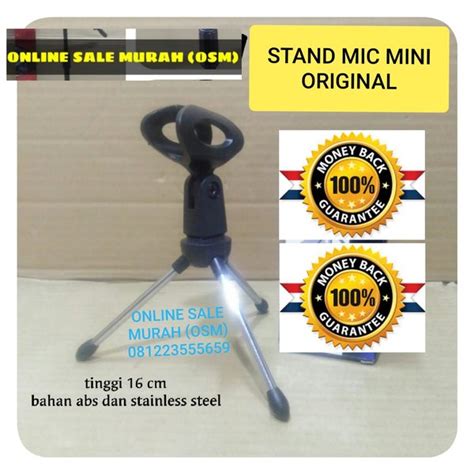 Jual ORIGINAL Stand Mic Kaki Tiga Mini Pendek Holder Standing