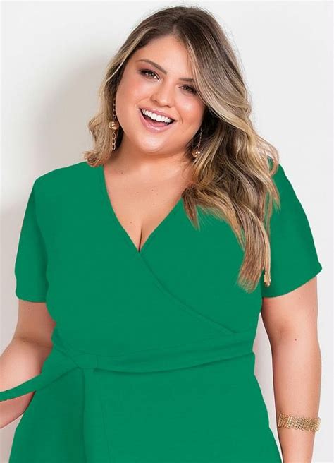 Marguerite Vestido Longo Verde Transpasse Plus Size Plus Size