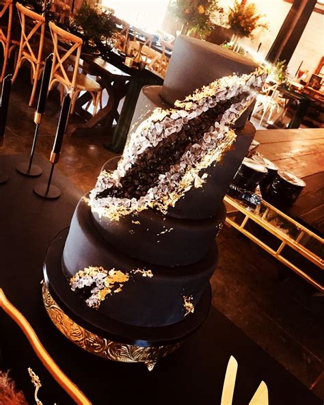 Black Geode Wedding Cake Geode Cake Wedding Geode Wedding Wedding Cakes