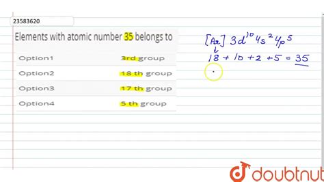 Elements with atomic number 35 belongs to - YouTube