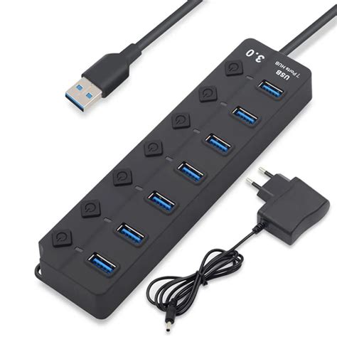 Multi Functional 7 Port Usb 30 Hub With 5gbps Splitter Switch And