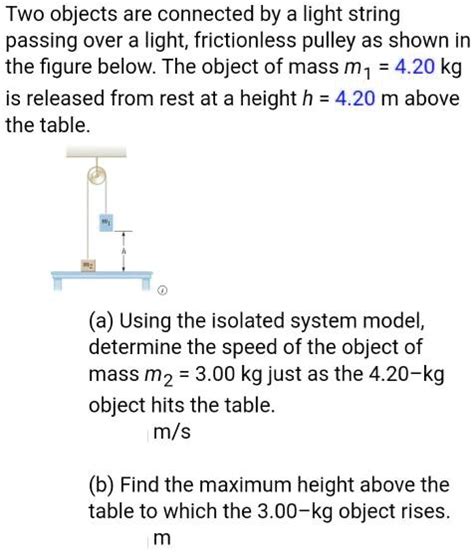 Solved Two Objects Are Connected By A Light String Passing Over A