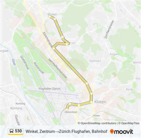 530 Route Schedules Stops Maps Winkel ZentrumZürich Flughafen