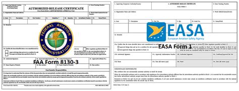 Faa Easa Airworthiness Approval Forms For Products Parts