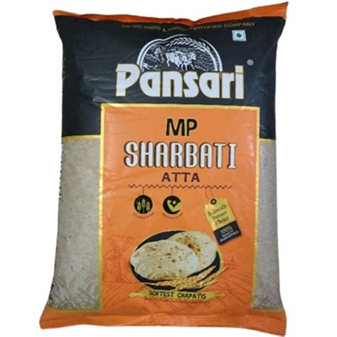 5 Kg Pansari MP Sharbati Atta Packaging Type Bag 3 Months At Rs 205