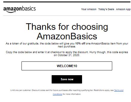 [YMMV] Amazon: 10% Off AmazonBasics With Promo Code WELCOME10 - Doctor ...