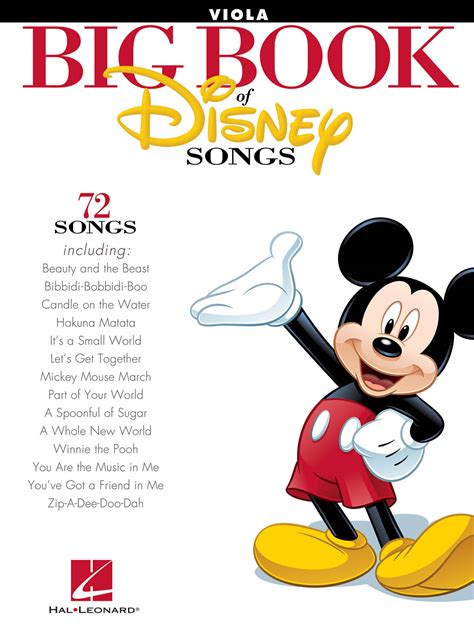 Sheet Music The Big Book Of Disney Songs Viola Solo Instrumental