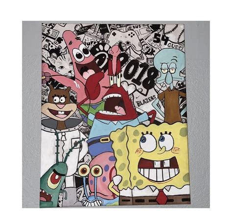 Gift For Him (SpongeBob custom hand painting) | Spongebob, Hand painted ...